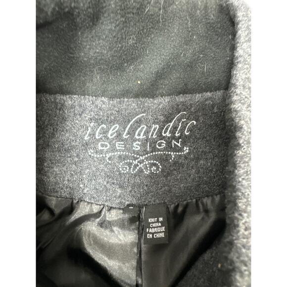 Icelandic Design Womens Vest Black Patchwork 100% Wool‎ Button Front Size Small - Picture 5 of 7